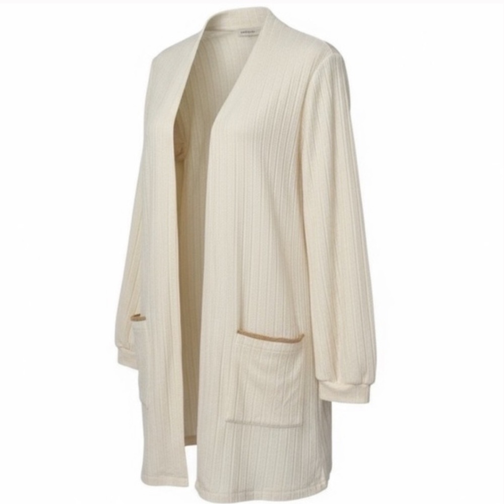 NWT Blu Pepper Two-Piece Cardigan and Jogger Lounge Set Cream — Size Medium - Picture 5 of 13